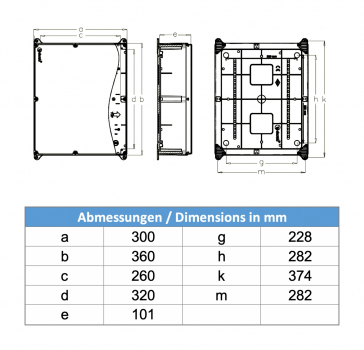 Installationsgehäuse IP67 (300x360x110mm) - mit Transparentdeckel